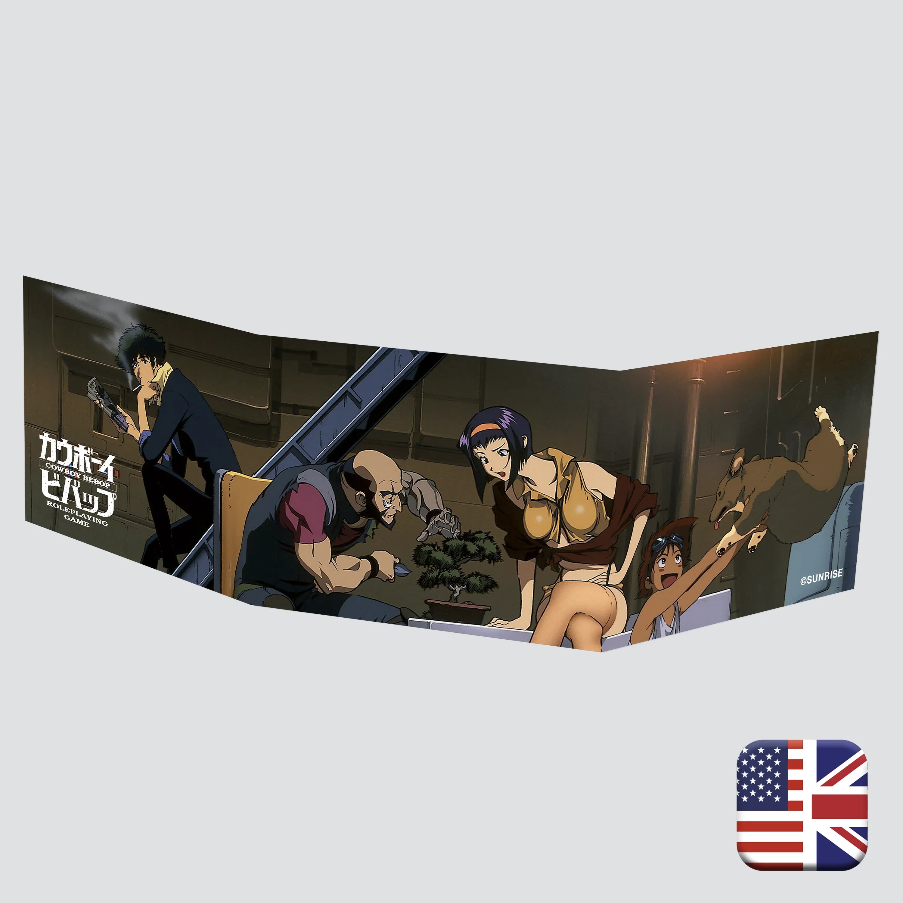 Cowboy Bebop RPG Big Shot Screen — three-panel GM screen with Solar System map