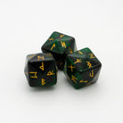 Journey to Ragnarok Runic Dice Pack — three custom Norse rune dice for 5E