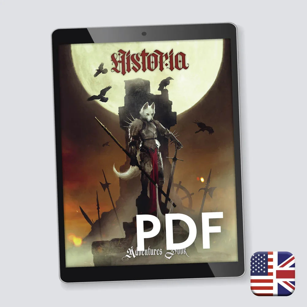 Historia Adventures Book PDF cover — nine Renaissance dark fantasy 5E adventures